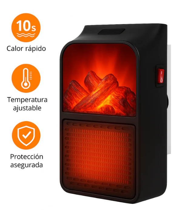 Calefactor 2025 chimenea con mando 1000 Watts